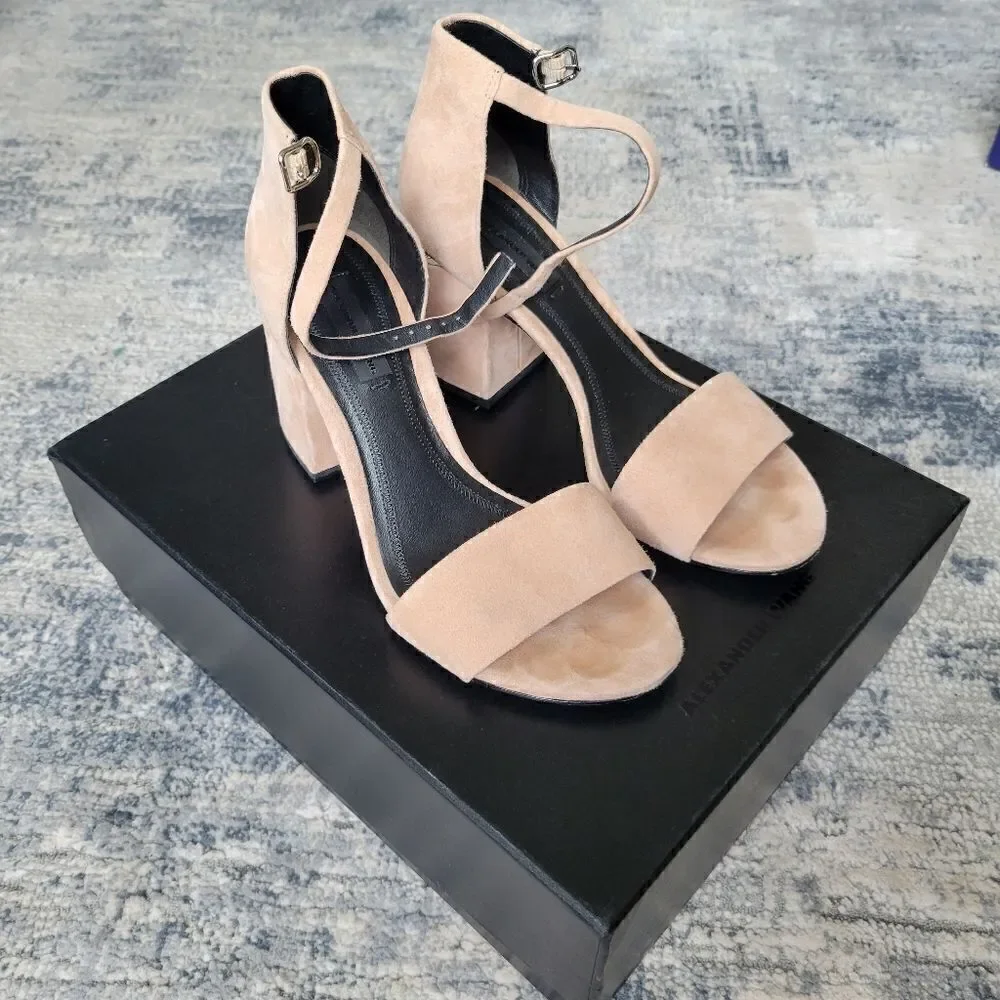 Alexander Wang Abby Suede Tilt-Heel City Sandal 36